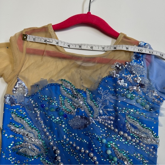 New Figure Skating Dress Size 12 (7~10T) with Hair Scrunchies (130~140cm) - Picture 10 of 11